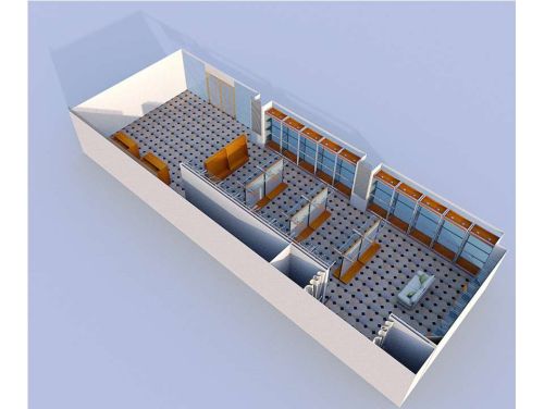 Стеллажи, пристенные, островные системы и ресепшены для магазина МОТО-ОДЕЖДЫ, фото 5