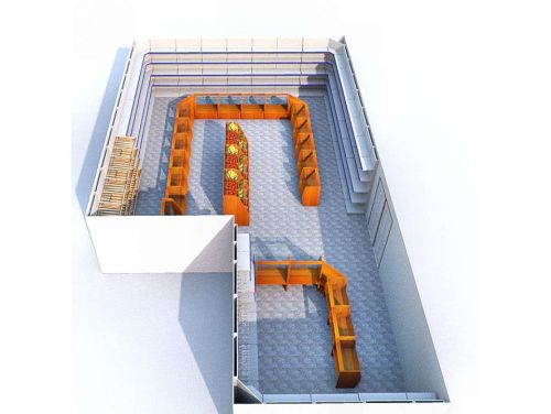 Проект расстановки торговой мебели для продуктового магазина