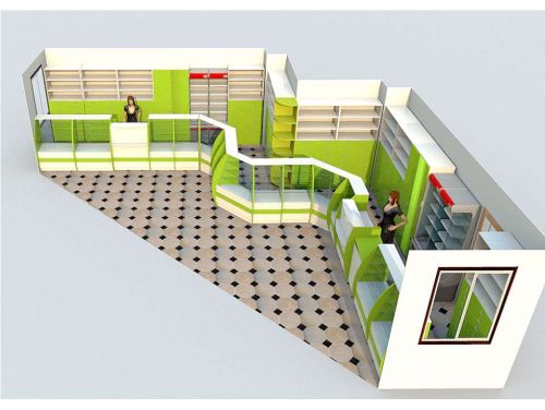 Проект Z-образной расстановки оборудования для аптеки с низкой первой линией в цвете Лайм, фото 7