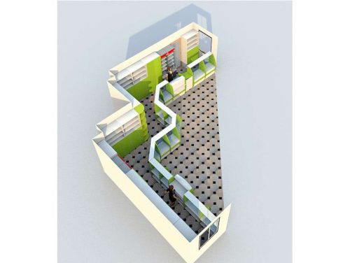 Проект Z-образной расстановки оборудования для аптеки с низкой первой линией в цвете Лайм, фото 3