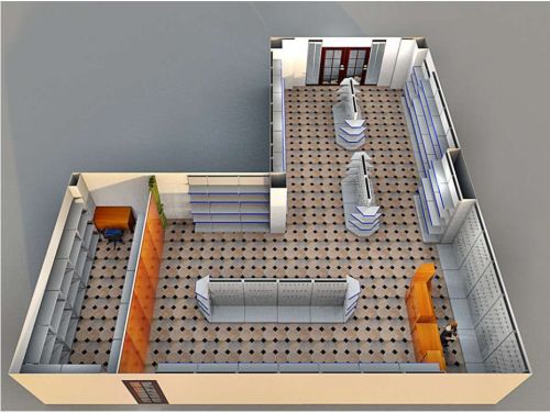 Стеллажи, экономпанели и ресепшен в магазин канцелярских товаров. Г. Москва, Уральская ул., д. 1А, фото 3