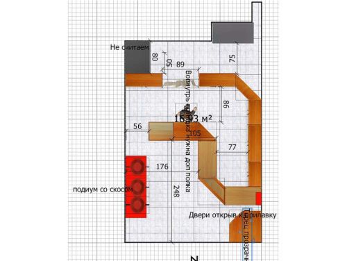 Расстановка торговой мебели для магазина по продаже конфет и орехов, фото 1