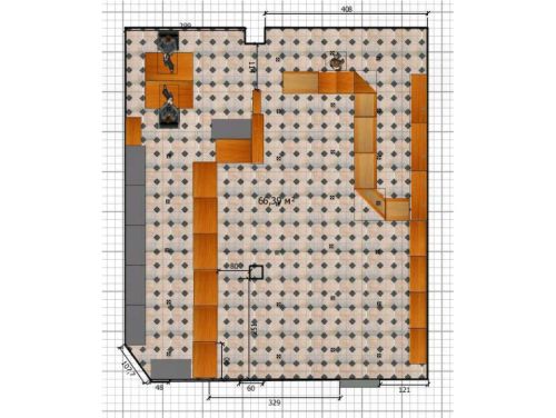 Проект магазина торговли тканями. Г. Королев, ул. Карла Маркса, д. 1а, 2 эт.