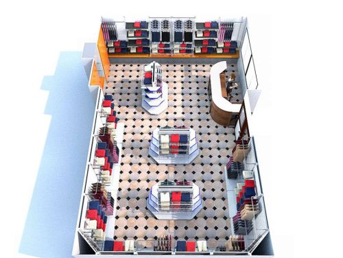 Торговые пристенные и островные системы для магазина мужской одежды, фото 4