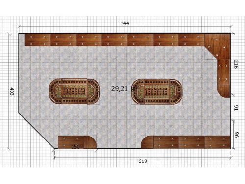 Расстановка торговой мебели в зале магазина по продаже алкоголя, фото 4