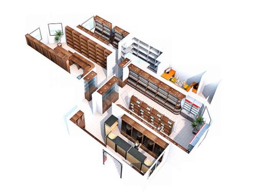 Проект расположения торгового оборудования и мебели для магазина по продаже алкоголя, фото 3
