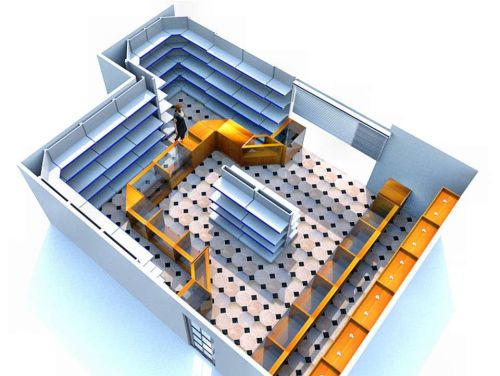 Проект расстановки оборудования для ликеро-водочного магазина МАГМА. Г. Москва, ул. Заморенова, д. 35, фото 5