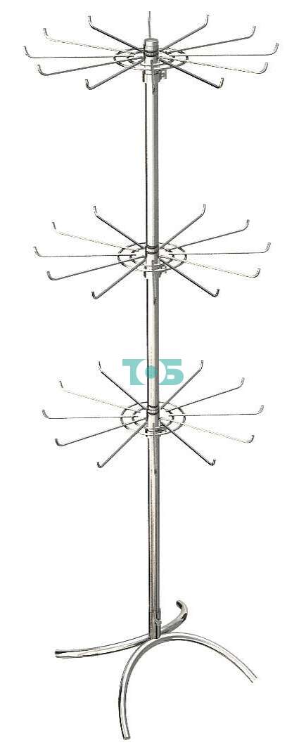 Стойка напольная 12ШХ с 3-мя солнышками. Покрытие под Хром (Д-17)