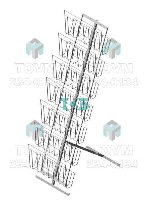 СТ.Г.Ж.20 Стенд напольный с дисплеем 7 газетниц