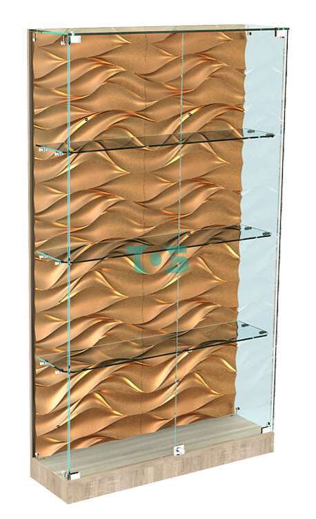 Витрина с искусственным камнем и стеклянными дверками для магазина часов CLOCK-ВЛХП-09