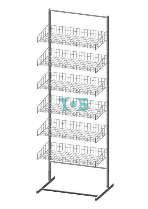 СТ.У.02 Стойка торговая универсальная 6 корзин 640 мм