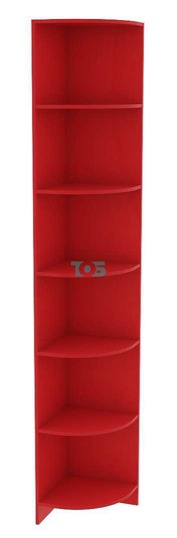 Стеллаж из ДСП красного цвета секторный высокий с 6-ю ячейками серии RED №7-2У