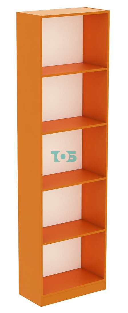 Стеллаж из ДСП оранжевого цвета открытый узкий глубиной 300мм серии АПЕЛЬСИН №2-300