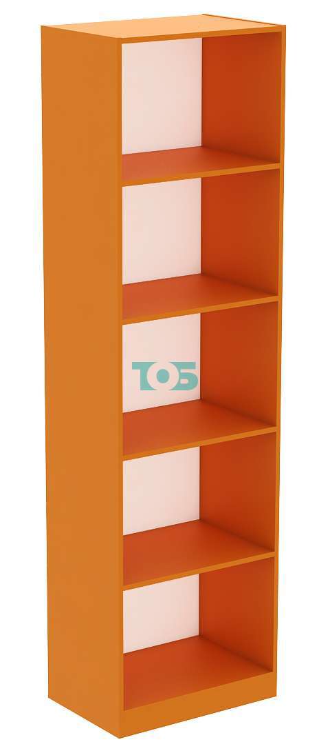 Стеллаж из ДСП оранжевого цвета открытый узкий глубиной 400мм серии АПЕЛЬСИН №2-400