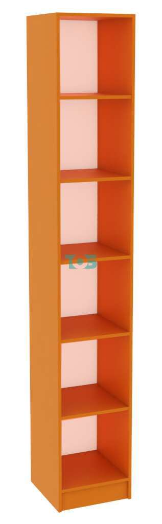 Стеллаж из ДСП оранжевого цвета высокий с 6-ю ячейками серии АПЕЛЬСИН №7-410