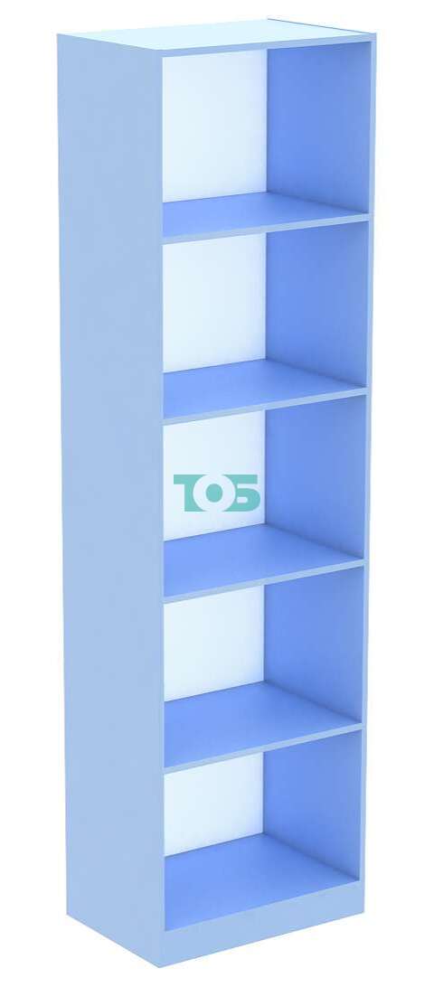 Стеллаж из ДСП голубого цвета открытый узкий глубиной 400мм серии ГОЛУБОЙ ГОРИЗОНТ №2-400