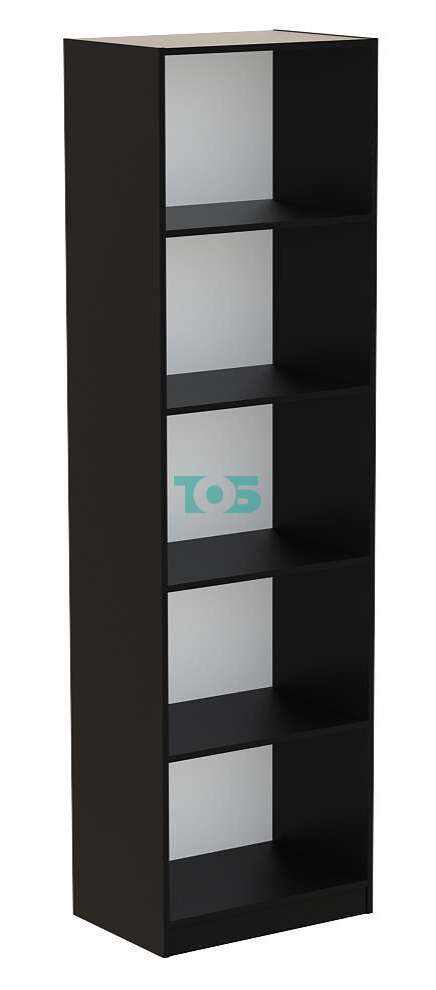 Торговый пристенный стеллаж черного цвета из ДСП серии BLACK №2-400