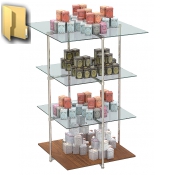 Хромированные стенды с квадратными полками для продажи чая и кофе серии ЧК-EX