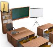 Выставочное оборудование и мебель для гимназии
