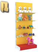 Разноцветные стеллажи со стеклянными полками для магазина игрушек серии KIDS