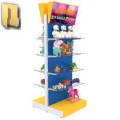 Островные разноцветные стеллажи со световыми коробами для магазина игрушек серии KIDS