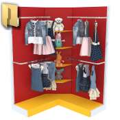 Торговая угловая система для продажи детской одежды серии KIDS