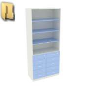 Шкафы с выдвижными ящиками для аптеки серии Голубой Горизонт