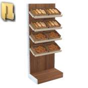 Пристенная торговая система BAKERY с наклонными полками для хлеба и выпечки