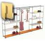 Торговая система ХРОМ с зеркальными полками для магазина одежды