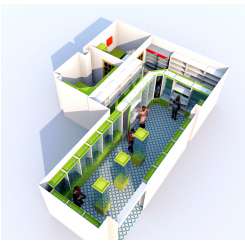 Дизайн в 3D аптечной мебели в цвете Лайм с высокой первой линией - фото №2