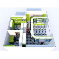 Дизайн в 3D аптечного павильона в цвете ЛАЙМ с высокой первой линией - фото №3
