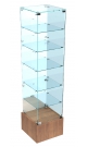Стеклянная витрина для магазина квадратная на подиуме №СВДМ-512