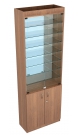 Торговый шкаф витрина узкий с зеркальной стенкой под малогабаритный товар ТШВ-700-6-3