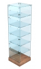 Торговая витрина-прилавок на квадратном подиуме прозрачная ТВП-ХП-504