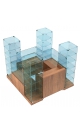 Остров-павильон квадратный с витринами-стаканчиками из торговой мебели №ОПИТМ-ХИТ-16