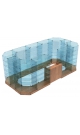 Торговый павильон-островок из стекла прямоугольный со скошенными углами ТПОИС-АБ-13