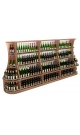 Пристенный низкий стеллаж из пяти модулей для продажи алкоголя с секторами серии ГАРАНТ №3