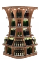Островной высокий стеллаж для продажи алкоголя вокруг колонны с подсветкой серии ГАРАНТ №2