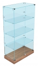 Низкая широкая стеклянная витрина с дверками и прозрачным верхом для алкогольной продукции №НСВДАП-ХТ-05