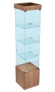 Высокая стеклянная витрина с квадратными полками для магазина продуктов ВСВДМП-02