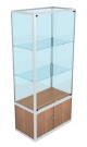Витрина стеклянная из профиля с двумя прозрачными полками для продуктового магазина ВИПДПМ №6