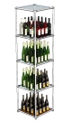 Хромированный квадратный стеллаж со стеклянными полками для продажи алкоголя №1