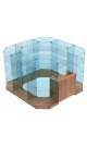 Торговый павильон - островок из стекла со скошенными углами для продажи косметики ТПОДК-АБ-03