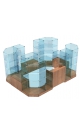 Торговый павильон - островок со стеклянными витринами и прилавками для продажи парфюмерии серии PERFUME ПОДПП-АБ-12