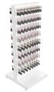 Высокий островной металлический стеллаж с перфорацией для магазина парфюмерии серии PERFUME