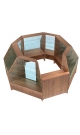 Квадратный стеклянный павильон - островок со скошенными углами для продажи чая и кофе СПОДЧК-АЛ-01