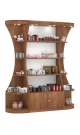 Пристенный высокий стеллаж с закруглёнными углами для продажи парфюмерии и секторами серии PERFUME №1