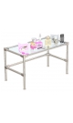 Хромированный малый демо-стол с прозрачным стеклом для продажи парфюмерии серии PERFUME ХДС-PER-D41-01