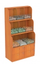 Торговый низкий стеллаж для продажи конфет и орехов с четырьмя выдвижными ящиками NUT №1-Т-19
