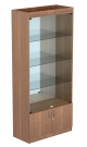 Недорогая витрина для магазина канцелярских товаров с зеркальной стенкой серии CLERIC CL-ВЭ-06